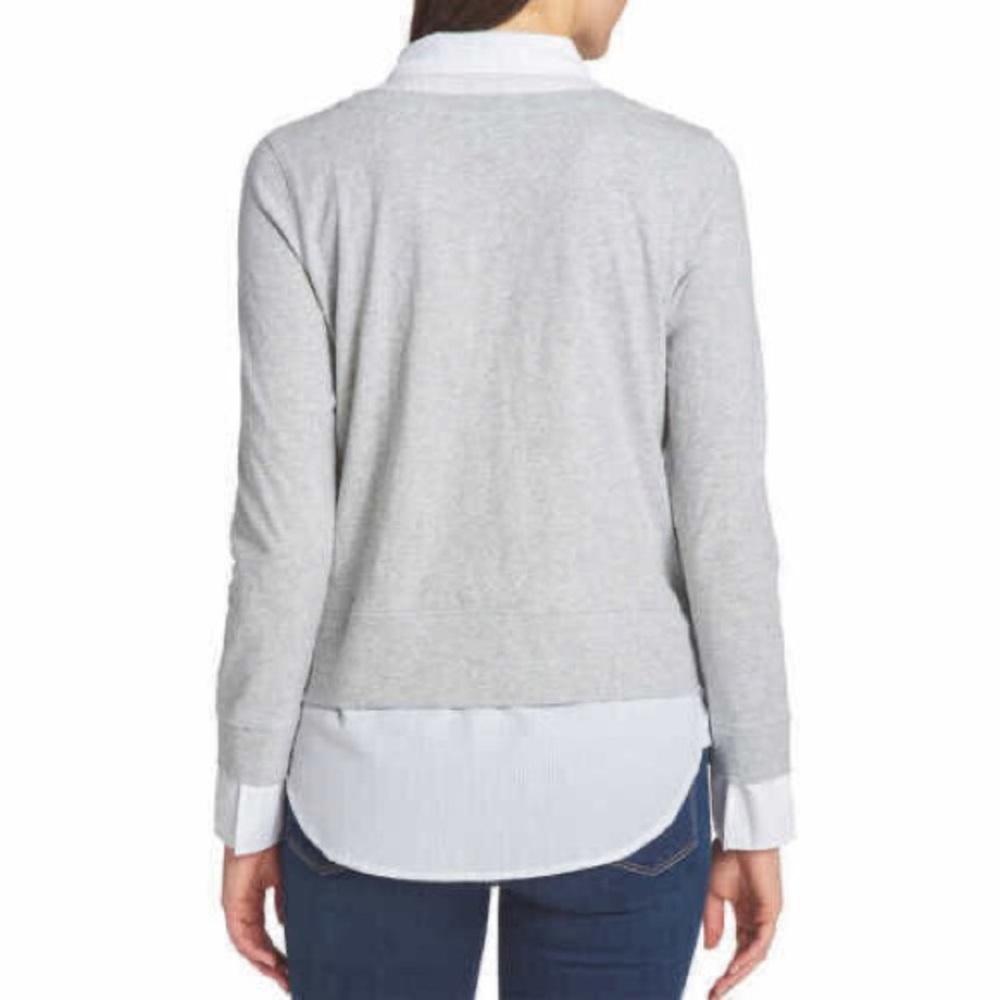 TOMMY HILFIGER Gray and White Collared Sweater - Picture 14 of 14